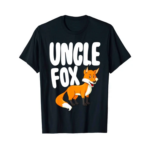 Fox Tees By VM Womens Uncle Fox Funny Tee Shirts Graphic Tees Aunt Gift T-Shirt
