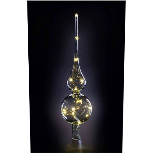 Lumix Vadeture Christmas Tree Topper Lighted, Tree Toppers with LED Rotating Snowflake Projector Lights, 3D Silver Star Snow Tree Topper for Christmas Nursery Bedroom Decoration - ZT061