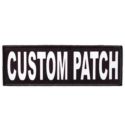 Dogline Custom Bright White Text Patch for Vest Harness Or Collar Customizable Text Personalized Patches with Hook Backing Name Service Dog in Training Emotional Support (1 Patch) - 1.5