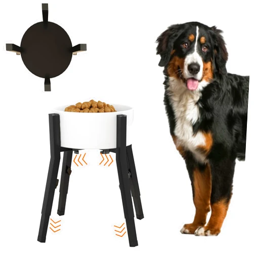 Piskyet Raised Dog Bowl Stand for Large Dogs Adjustable Elevated Dog Bowl Fits 6-10