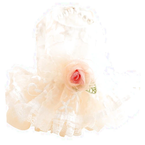 AZA Dog Wedding Dresses Retro for Small Dogs Skirt Lolita Puppy Clothes Rose Flowers Princess Costume Pet Girl Cat Cute Coat Outfits Summer Costumes (M,Rose)