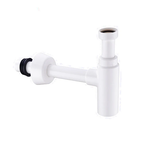 RANDOM Snappy Round Bottle Trap，ABS Plastic Basin Sink Waste Drain P-TRAP Kit, Gray. (White)