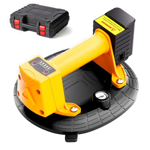 Weikeisa Motorized Vacuum Glass Suction Cup with Pressure Gauge and Automatic Air Pressure Control for Moving Tiles, Granite, Windows, Windshields, etc.