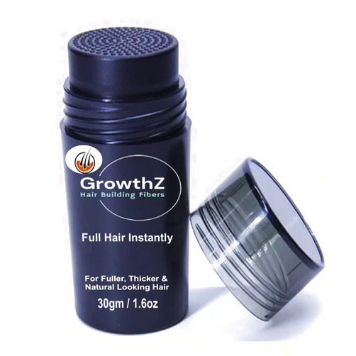 GrowthZ Hair Fibers for Thinning Hair - Natural Formula Hair Fibers, Hair Building Fibers for Thickening Hair, Instant Thicker Fuller Hair, Hair Fibers for Men & Women (Black)