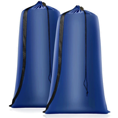 Coomee Heavy Duty Laundry Bag 2 Pack XL Nylon Laundry Bags with Straps, Washable Large Dirty Clothes Organizer with Drawstring Closure, Travel Washing Bag Fit a Laundry Hamper or Basket