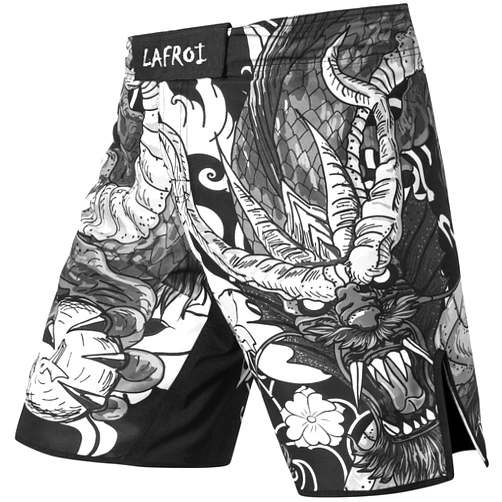 LAFROI Mens MMA Cross Training Boxing Shorts Trunks Fight Wear with Drawstring and Pocket-QJK01