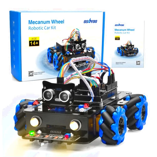OSOYOO Omni Directional Mecanum Wheels Robot Car Kit for Arduino Mega2560 Raspberry Pi STEM Remote Controlled Educational DIY Coding for Teens Adult
