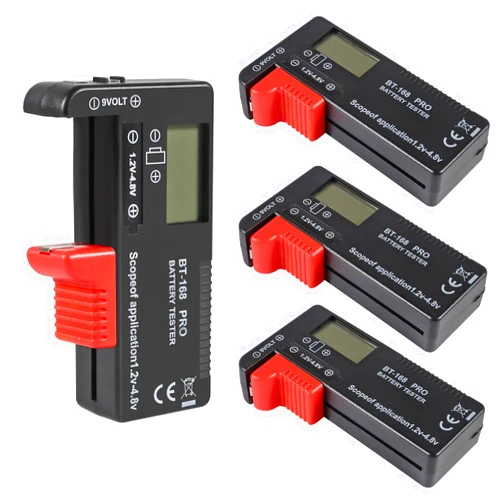 UMLIFE 4PACK Battery Tester, Universal Battery Checker Small Battery Testers for AAA AA C D 9V 1.5V Button Cell Household Batteries （Model：BT-168 PRO）