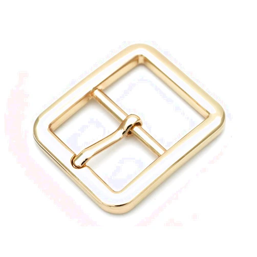CRAFTMEMORE 4pcs Single Prong Belt Buckle Square Center Bar Buckles Leather Craft Accessories (1in - J455), (3/4in - 3110)