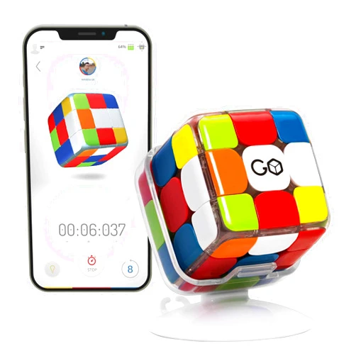 GoCube Edge Full Pack - The Connected Electronic Bluetooth Cube - 3x3 Stickerless Magnetic Speed Cube - Free App Enabled Interactive Smart Cube for Kids, Adults - STEM Puzzle Toy Cube