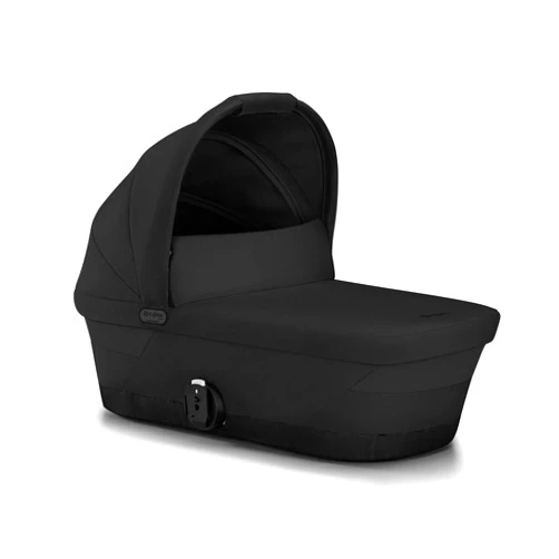 Cybex Gazelle S 2 Cot Baby Bassinet - Easy-Carry Ergonomic Handle, Sun Canopy & Spacious, Cozy Interior, Compatible Gazelle S 2 Stroller, Moon Black