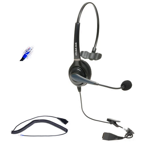 OvisLink Polycom Phone Headset Compatible with Polycom VVX Series, CX Series and Soundpoint Series | Noise Canceling Call Center Headset with RJ9 Quick Disconnect Cord, Flexible Rotatable Microphone