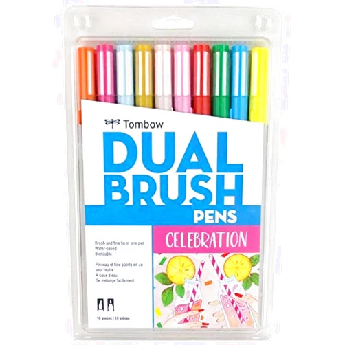 Tombow Dual Brush Pen Art Markers (10-Pack, Celebration)