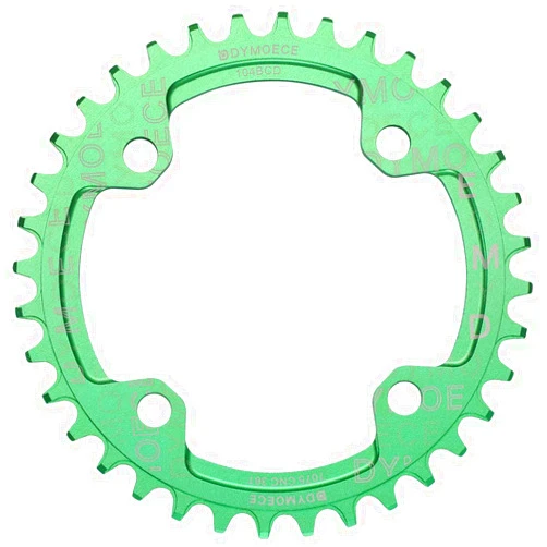 Dymoece Narrow Wide Bike Single Chainring 104BCD 32T 34T 36T 38T for 9 10 11 Speed Round,Black/Red-Compatible with Most of Shimano and Sram Cranksets