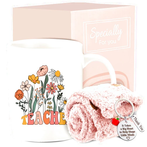 DDOFAH Teacher Christmas Gifts, Best Teacher Gifts Set for Women, Teacher Appreciation Gifts with Keychain Socks for Teachers, Birthday Gifts, End of the Year Teacher Gifts