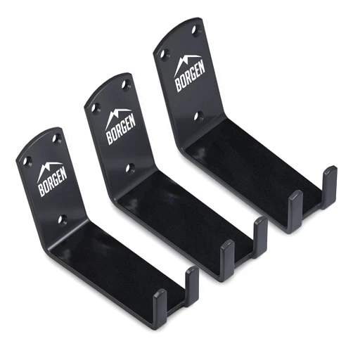 Borgen Bike Wall Mount Pedal Hook for E-Bikes, MTB & Road Bicycle Wall Mount with Support Brackets and Wall Protection Pads, Suitable as Bike Rack Garage Bike Storage Shed and Bicycle Storage Indoor