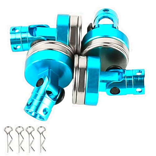 Pothyes 4PCS RC Magnetic Body Post with Clips,Alloy Magnetic Stealth Invisible Body Shell Mount Column Compatible with HSP Redcat Himoto Traxxas SCX10 4WD 1/10 RC Car (Blue)