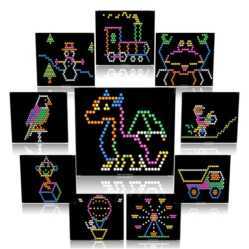 Circuit Trades Assorted Template Pattern Refill Sheets Compatible with Lite Brite - 10 Pack #2 (6.75x8 Ultimate Classic)