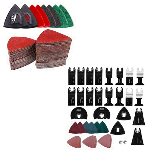 VRKET 133PCS oscillating Tool Sanding Pads kit and 105 Pack Oscillating Saw Blades,Quick Release Multitool Blades kit,Sanding kit,Universal Oscillating Tool Blade