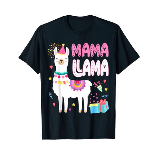 Mama Llama Mom Of The Birthday Llama Birthday gift Mama Llama Mom Of The Birthday Llama Birthday mother's day T-Shirt