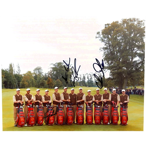 Seller USA RYDER CUP HAND SIGNED 8x10 COLOR PHOTO+COA LEHMAN+DIMARCO+CINK+VERPLANK