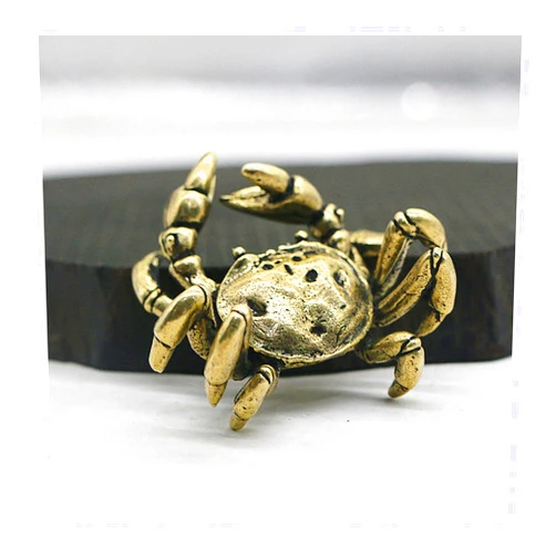 JDMYCYCQXF Brass Animals Crab Figurine Decorative Living Room Tea Pet Home Decorations, Office Tea Table Feastival Decorations Statue，Fung Shui Statue for Housewarming, Collection Gifts