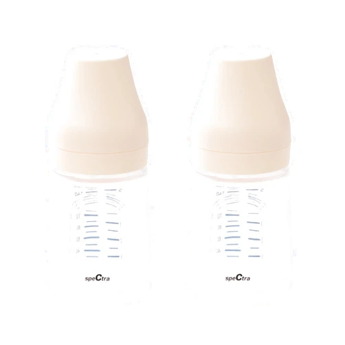 Spectra - Wide Neck Baby Bottles - Compatible with Spectra Breast Milk Pump Flanges (Pack of 2)