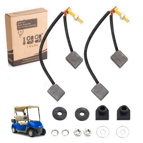 10L0L Golf Cart ADC Motor Brush Kit Fits Club Car & EZGO TXT 1997-2009 Electric Golf Cart with ADC Motor Replaces OEM #73120G25 1021862-01 1021871-01 Hardware Included