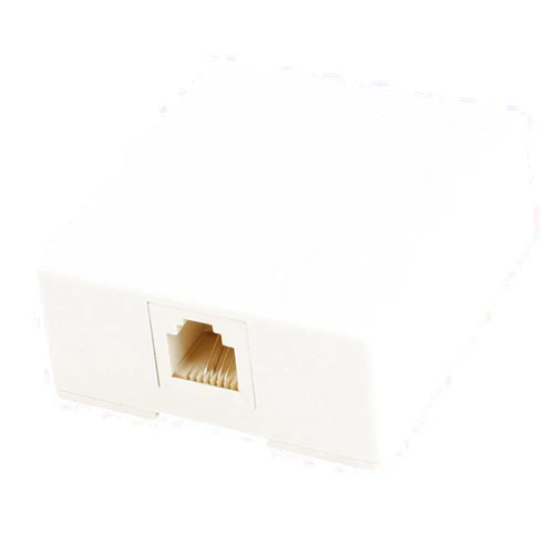 uxcell Beige RJ11 6P4C Telephone Modular Single Port Surface Mount Jack