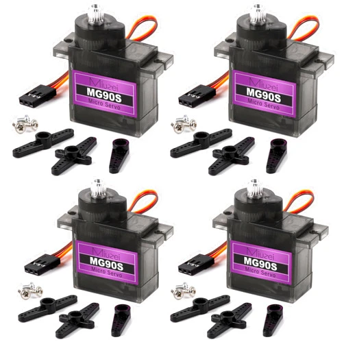 Miuzei MG90S 9G Micro Servo Motor Metal Geared Motor Kit for RC Car Robot Helicopter, Mini Servos for Arduino Project (4)