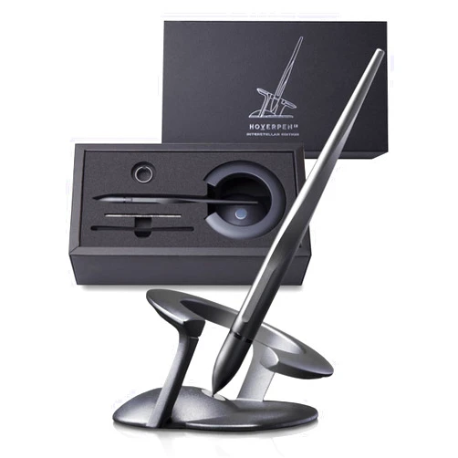 Novium Hoverpen 2.0 Interstellar Edition - Space Black, Ballpoint Pen, Unique Conversational Starter, Premium Futuristic Design, Precision Flow Ink, Schmidt Ballpoint Cartridges