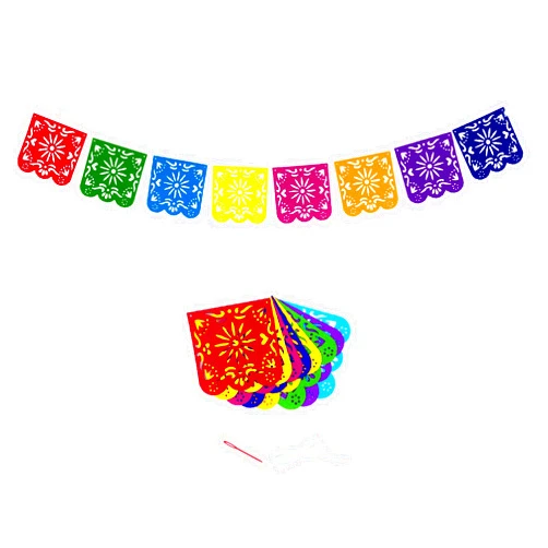 JNSAXMI Mexican Hair Felt Picado Banner,Mexican Party Fiesta Hair Felt Banners,Dia De Los Muertos Decorations Party Supplies