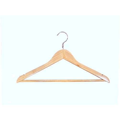 Proman Products Luxury Triad Kascade Wooden Hangers 50 Pack, Unique Triangle Ring Design, Space Saving Pants Clothes Hanger with Pants Bar and Shoulder Notches, Natural