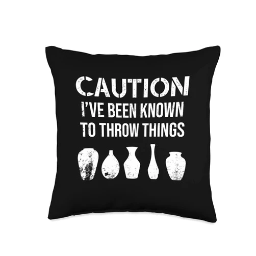 Potter Clay Ceramics Ceramic Artist Pottery Gift Clay Artist Ceramics Vintage | Funny Pottery Throw Pillow, 16x16, Multicolor