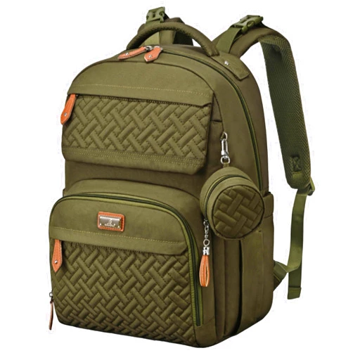 BabbleRoo Diaper Bag Backpack - Travel Large Baby Diaper Bag with Changing pad, Waterproof Baby Bags for Mom & Dad, Unisex Bags with Pacifier Case, Luggage Strap & Stroller Clips– Army Green | with Changing Pad, Pacifier Case, Stroller Straps, Multifunction, Waterproof