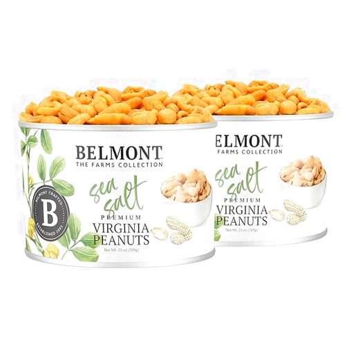 Generic Belmont Gourmet Peanuts Sea-Salted Virginia Peanuts, 25 oz (2 Pack) – Only 3 Simple Ingredients, No Preservatives, 7g Protein – A Premium, Salty, Crunchy, Hand Seasoned Snack