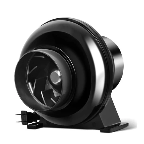 HealSmart 4 Inch 195 CFM Exhaust Inline Duct Fan Quiet Vent Booster Blower for Indoor Grow Tent Hydroponics Ventilation, Black