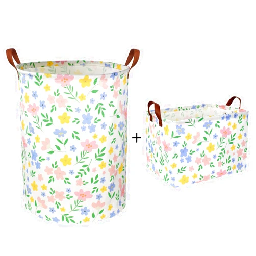 HIYAGON Baby Laundry Basket Flower Hamper Rectangular Storage Box for Organizing Toys,Nursery Basket,Clothing,Books, Gift Baskets