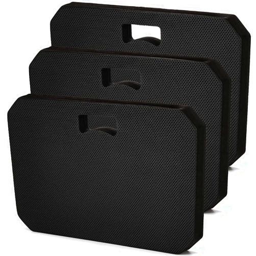 Hacaroa 3 Pack Thick Kneeling Pad, EVA Foam Garden Kneeler Comfortable Knee Pad Cushion for Work, Gardening, Baby Bath, Exercise, Yoga, Water Resistant, Black