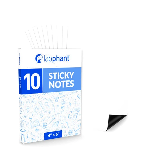 Labphant Dry Erase Sticky Notes - 10 Pack of 4x6 Inch; Adhesive Free Reusable Whiteboard Stickers for Smooth Surfaces; No More Paper Post Notes - Reusable Home and Office Product (white, 4 x 6)