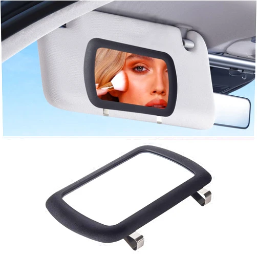 Hirificing Car Visor Mirror Sun Visor Vanity Mirror, Clip-on Mirror for Car Visor Makeup Sun-Shading HD Mirror, Universal Vehicle Cosmetic Rear View Vanity Mirror with Clips for Women Girls