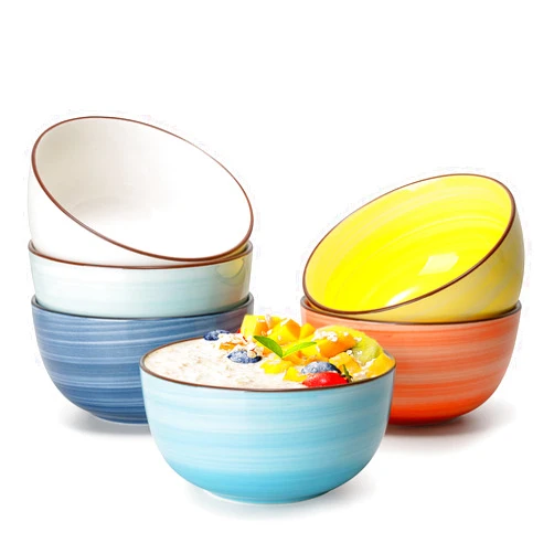 Sweese Porcelain Bowls - 10 Ounce for Ice Cream Dessert, Small Side Dishes - Set of 6, Multicolor, Hot Assorted Colors