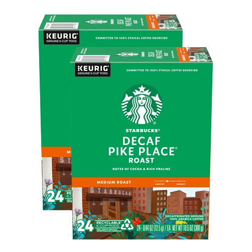 Starbucks Decaf Pike Place Roast K Cups, 24 Count (Pack of 2)