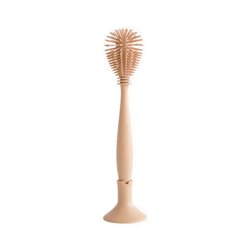 mushie Baby Bottle Brush | Soft Silicone with Suction Base (Natural)