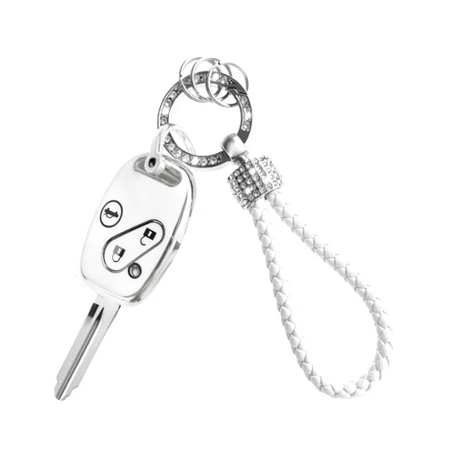 Alozbpo Key Fob Cover with Keychain Compatible with Hon, Key Fob Protector Compatible with Hon 2003-2012 Accord / 2006-2013 Civic EX / 2009-2015 Pilot /2005-2006 CR-V Smart Key Case Holder