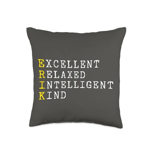 CQ First Name Erik Design for Men and Women Personalized, Name, Boy Man Erik Throw Pillow, 16x16, Multicolor