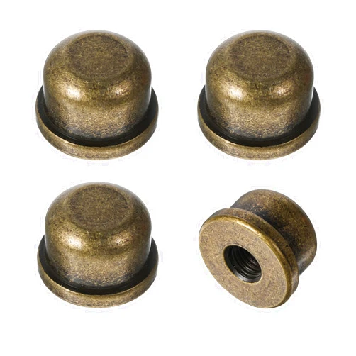 Teaaha 4 PCS Solid Lamp Finials Caps Tapped, 1/4-27inch of Tops for Lamp Shade Holder, Finials for Lamps, Lampshade Screw Cap, Solid Lampshade Nuts, Threaded Top for Desk Lamps, Floor Lamps (Bronze)