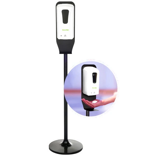 Alpine Industries Alpine Automatic Hand Sanitizer Dispenser - Touchless Soap Dispenser with Floor Stand for Restaurant, Hospital, School, Hotel, Kitchen and Bathroom -1200mL Foam White