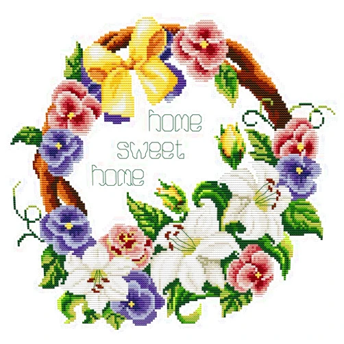 Awesocrafts Cross Stitch Kits, Awesocrafts Sweet Home Easy Patterns Cross Stitching Embroidery Kit Supplies Christmas, Stamped or Counted (Sweet Home, Stamped)