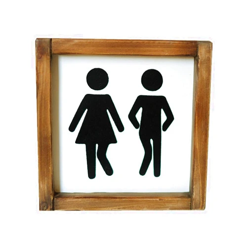 Lavender Inspired Farmhouse Bathroom Signs-Cute Bathroom Wall Decor-Half Bath Signs Funny- Wooden Framed Unisex Toilet Decor-Restroom Sign-Guests Bath-Housewarming Gifts 8x8 Inch